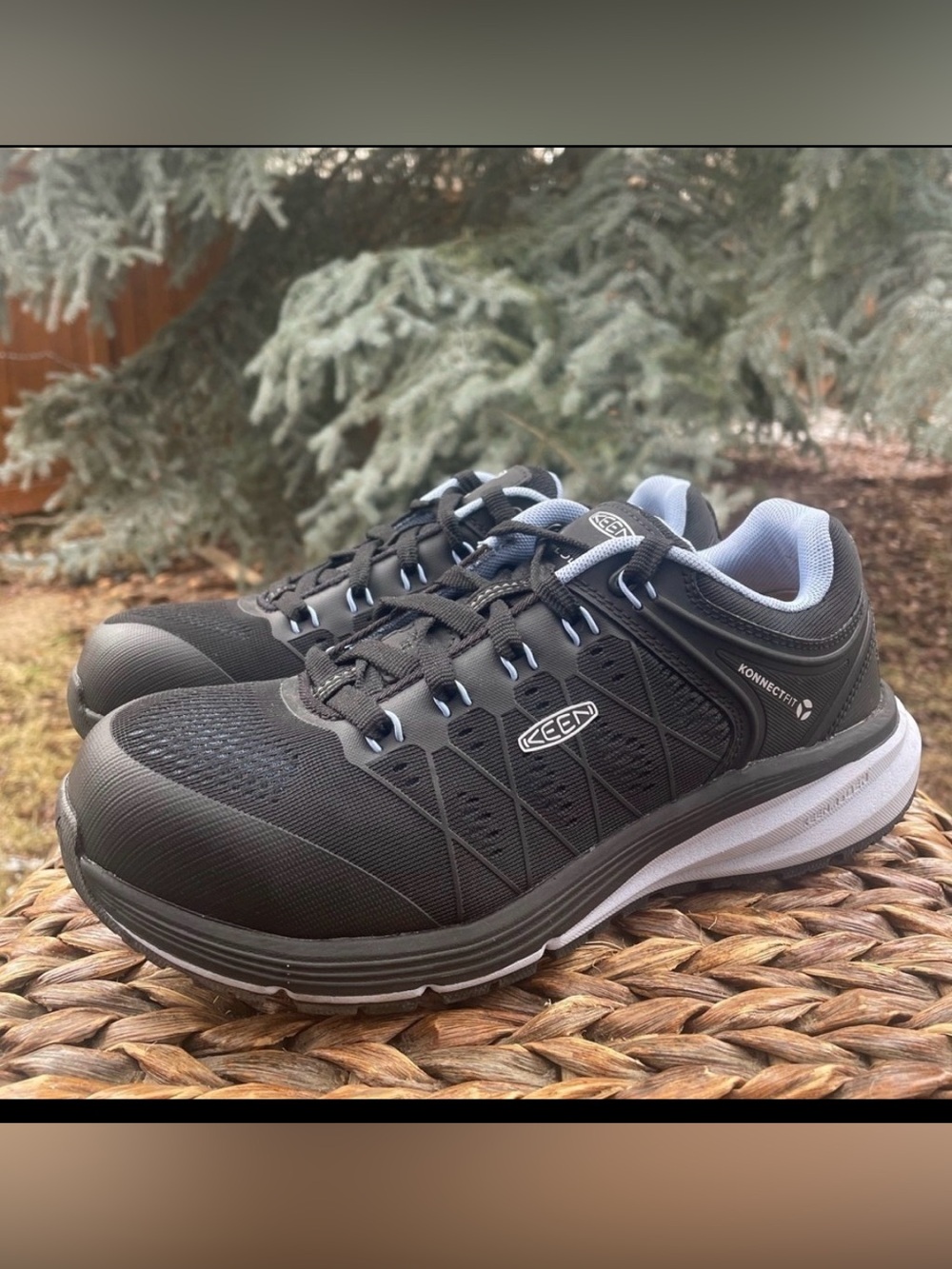NEW Keen Utility Steel Toe Black & Hydrangea, Women's Sneaker Work Shoe Size 7.5